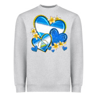 Heather Grey nicaragua hearts Heavyweight Sweatshirt - texasbilliewilder