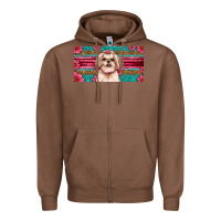 Chestnut Western Shih Tzu License Plate Design Zipper Hoodie - JahusDesignShop