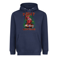 Navy merry clucking christmas rooster Heavyweight Hoodie - BarkalooDesign