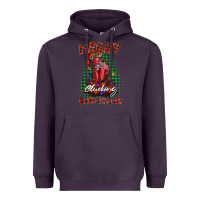 Plum merry clucking christmas rooster Heavyweight Hoodie - BarkalooDesign