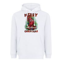 White merry clucking christmas rooster Heavyweight Hoodie - BarkalooDesign
