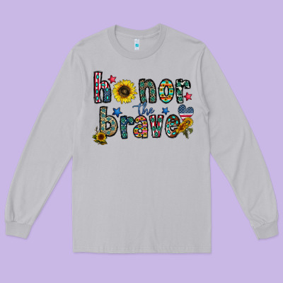 Honor The Brave Long Sleeve Tee Designed By Cowhidedigitalart