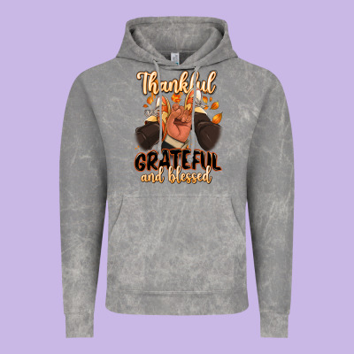 Vintage Hoodie Thankful grateful and Blessed black man sneakers