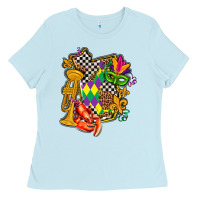 Baby Blue mississippi map mardi gras Ladies Tee - AdoDesignShop