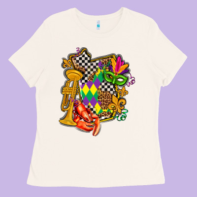 Mississippi Map Mardi Gras Ladies Tee Designed By Adodesignshop