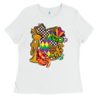 White mississippi map mardi gras Ladies Tee - AdoDesignShop
