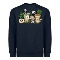 Navy panda coffee cups Heavyweight Sweatshirt - texasbilliewilder