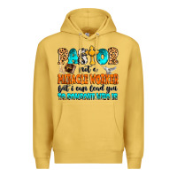 Antique Gold Pastor not a miracle worker Premium Hoodie - MaliasSmallBusiness