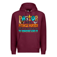 Burgundy Pastor not a miracle worker Premium Hoodie - MaliasSmallBusiness