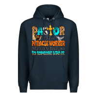 Navy Pastor not a miracle worker Premium Hoodie - MaliasSmallBusiness