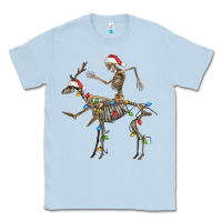 Dusty Blue skeleton deer santa Classic Tee - FaDigitalArtStudio