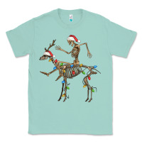 Seafoam skeleton deer santa Classic Tee - FaDigitalArtStudio