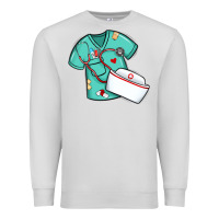 Dove Grey custom name nurse scrubs   font easter risen Premium Sweatshirt - MaliasSmallBusiness