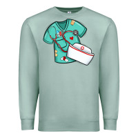 Seafoam custom name nurse scrubs   font easter risen Premium Sweatshirt - MaliasSmallBusiness
