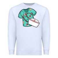 White custom name nurse scrubs   font easter risen Premium Sweatshirt - MaliasSmallBusiness
