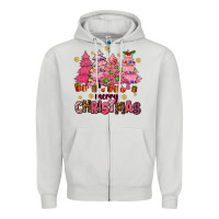 Dove Grey pink christmas trees Zipper Hoodie - AdoDesignShop
