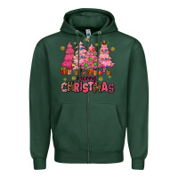 Sports Green pink christmas trees Zipper Hoodie - AdoDesignShop