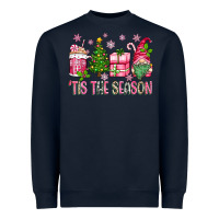Navy pink christmas 'tis the season gnome Heavyweight Sweatshirt - Zillion Design Studio