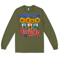 Army Green american honey sunflower mason jar Long Sleeve Tee - HRA Design Shop