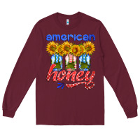 Burgundy american honey sunflower mason jar Long Sleeve Tee - HRA Design Shop