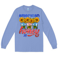 Colony Blue american honey sunflower mason jar Long Sleeve Tee - HRA Design Shop