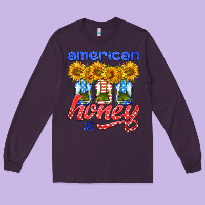 American Honey Sunflower Mason Jar Long Sleeve Tee Designed By Hra Design Shop