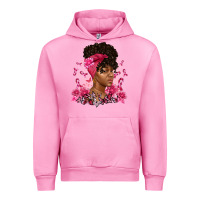 Fuchsia Pink breast cancer afro woman Urban Hoodie - Artiststas