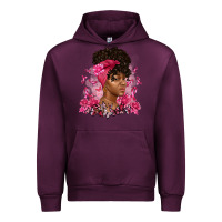 Mauve Wine breast cancer afro woman Urban Hoodie - Artiststas