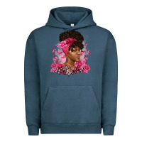 Pigment Midnight Navy breast cancer afro woman Urban Hoodie - Artiststas