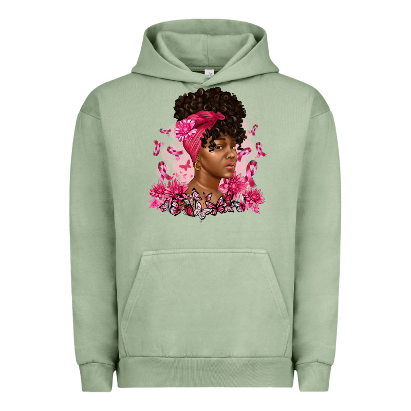 Breast Cancer Afro Woman Urban Hoodie by Artiststas | Teevron
