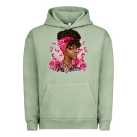 Pigment Oil Green breast cancer afro woman Urban Hoodie - Artiststas