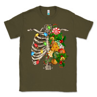 Army Green skeleton chest christmas Classic Tee - FaDigitalArtStudio