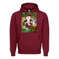 Burgundy christmas cow air freshener Zipper Hoodie - Artiststas