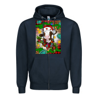 Navy christmas cow air freshener Zipper Hoodie - Artiststas