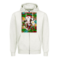 Oatmeal Heather christmas cow air freshener Zipper Hoodie - Artiststas