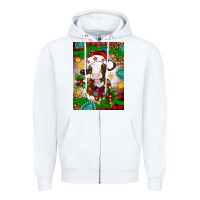 White christmas cow air freshener Zipper Hoodie - Artiststas