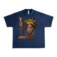 Navy 1865 juneteenth black women Urban Heavy Tee - BarkalooDesign