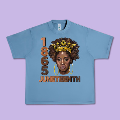 1865 Juneteenth Black Women Urban Heavy Tee Designed By Barkaloodesign