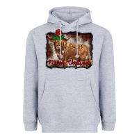 Heather Grey merry christmas highland cow Heavyweight Hoodie - BarkalooDesign