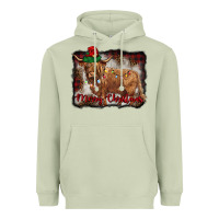 Matcha merry christmas highland cow Heavyweight Hoodie - BarkalooDesign