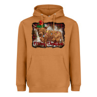 Meerkat merry christmas highland cow Heavyweight Hoodie - BarkalooDesign