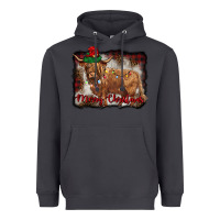 Smoke merry christmas highland cow Heavyweight Hoodie - BarkalooDesign