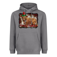 Storm merry christmas highland cow Heavyweight Hoodie - BarkalooDesign