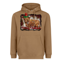 Toasted Coconut merry christmas highland cow Heavyweight Hoodie - BarkalooDesign