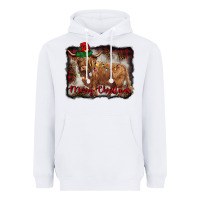White merry christmas highland cow Heavyweight Hoodie - BarkalooDesign