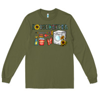 Army Green housekeeper Long Sleeve Tee - CowhideDigitalArt