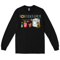 Black housekeeper Long Sleeve Tee - CowhideDigitalArt