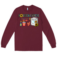 Burgundy housekeeper Long Sleeve Tee - CowhideDigitalArt