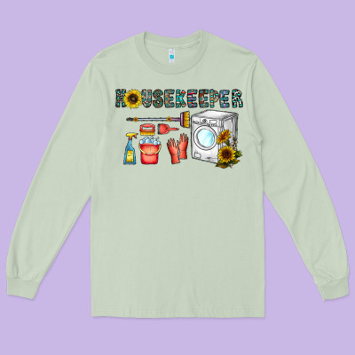Housekeeper Long Sleeve Tee Designed By Cowhidedigitalart