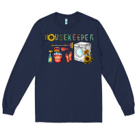 Navy housekeeper Long Sleeve Tee - CowhideDigitalArt